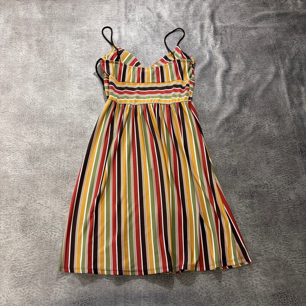 Y2k Body Central Striped Babydoll Mini Dress - Picture 4 of 5